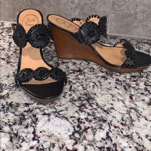 Jack Rogers “Lauren” wedge black/black pat.